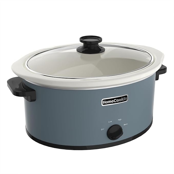 HOMECOOKIN 7 Quart Slow Cooker Oval Manual Pot Food Warmer