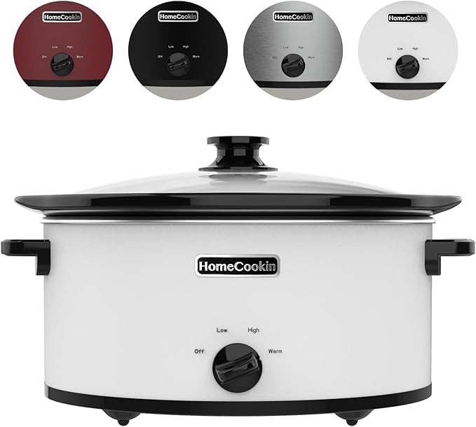 HOMECOOKIN 8 Quart Slow Cooker Oval Manual Pot Food Warmer