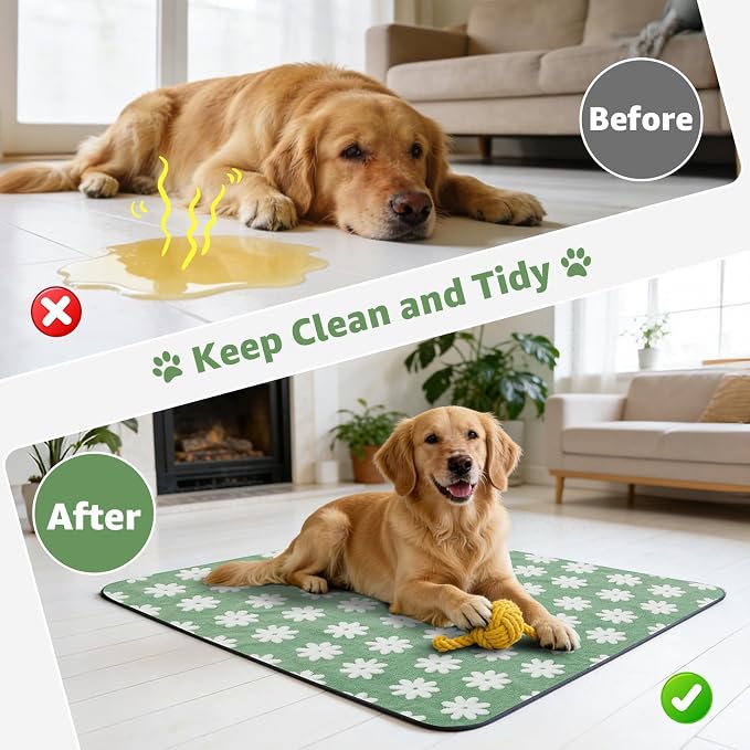 LOOBANI Extra Large Whelping Pad, 48"x48" Dog Pee Pads Washable, 2 Pack | Soft Reusable Dog Playpen Mat, Fast Absorbent, Non Slip, Waterproof And Leakproof For Floor, Crate, Potty Training