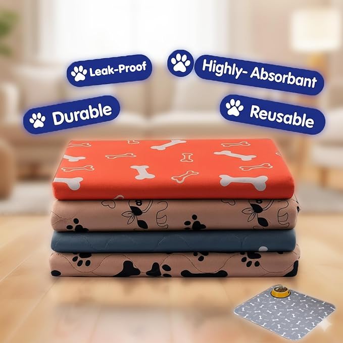 Pee Pads with Pheromones, Elite Pads for Cats, Washable Pee Pads for Dogs, Leak-Proof & Anti-Slip Pet Training Pad for Home & Travel(Brown-B, XL:35.4'' x 31.5'')
