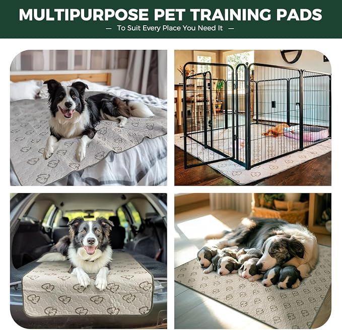 FXW Washable Pee Pads for Dogs, Super Absorbent, 71" Square, 2 Packs | Machine washable, Non-slip backing, Fits 32"/40"/45"H 8-Panel FXW Rollick/Homeplus Playpens
