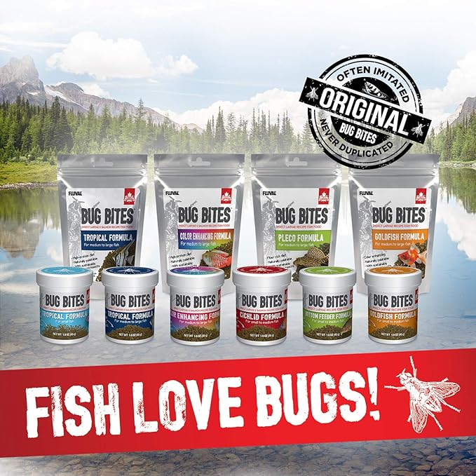 Fluval Bug Bites Tropical Fish Large Granules 4.4 oz, A6579, Brown (Pack of 2)