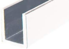 Brixwell SDCD38W-XCP5 White 3/8" Fixed Panel Shower Door Deep U-Channel