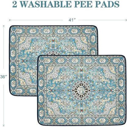 Qeils Washable Pee Pads For Dogs, 2 Pack Reusable Puppy Pads 36x41  Super Absorbent Leakproof Dog Training Pads, Non-Slip Potty Pads For Floor, Crate, Couch, Whelping Pads Litter Mat Pet Supplies