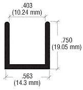 Brixwell SDCD38SB-CCP72 Satin Brass 3/8" Fixed Panel Shower Door Deep U-Channel