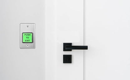 Push to Exit Button Big Square Press Button Green LED Indicator Stainless Steel
