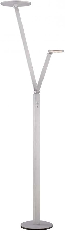 George Kovacs P305-3-654-L George`S Reading Room LED Floor Lamp, Chiseled Nickel
