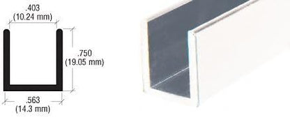 Brixwell SDCD38W-XCP5 White 3/8" Fixed Panel Shower Door Deep U-Channel