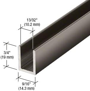 Brixwell SDCD38GM-CCP18-XCP10 Gun Metal 3/8" Fixed Panel Shower Door Deep