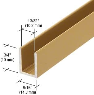 Brixwell SDCD38SB-CCP12-XCP10 Satin Brass 3/8" Fixed Panel Shower Door Deep