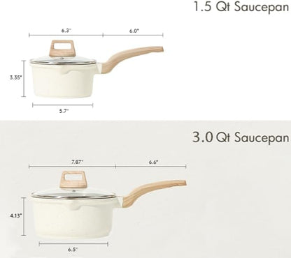 CAROTE 1.5Qt & 3.0Qt Sauce Pan Sets