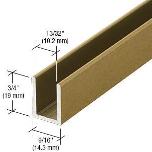 Brixwell SDCD38ABRS-CCP36 Antique Brass 3/8" Fixed Panel Shower Door Deep