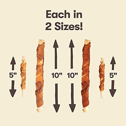 Pet 'n Shape Chik 'n Hide Twists – Chicken Wrapped Rawhide Natural Dog Treats, Small, 16 oz