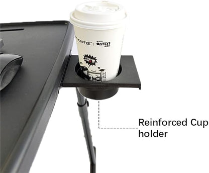 Boidheach TV Tray Stand is an Folding Table，Extra Large Table Top Adjustable TV Dining Table Tray，for Eating, Folding Laptop Table with Book Stand, Cup Holder & Tablet Slot for Bed & Sofa