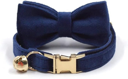 Personalized Cat Collar with Bells,Velvet Customized Small Cat Collar with Name Tag,Pet Collar with Name Phone Number Engraved ID Tags for Boy and Girl Kitten Cats (Tibetan Blue)