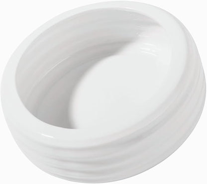 Reptile Food Bowls Ceramic Round Reptile Water Food Dish, Pet Food Bowl for Lizards, Small Snakes, Young Bearded Dragons, Gecko Tortoise Spider (White, Medium-1Pack)