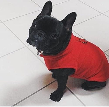 Gooby - Fleece Vest, Small Dog Pullover Fleece Jacket with Leash Ring, Red, Large