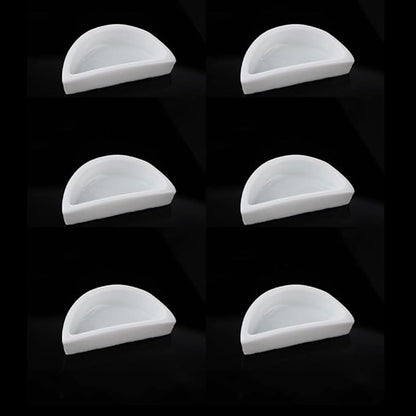 6 Pcs Spider Micro Water Bowl Hermit Crab Mini Ceramic Dish for Spider Hermit Crab Tarantula Millipede (Semicircle Shape)