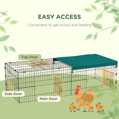 73" Small Animal Playpen with with Roof for Rabbits, Chicken, Chinchillas for Indoor/Outdoor Use, Green