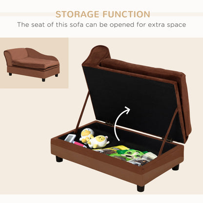 Pet Sofa Dog Sofa For Small Dogs With Storage, Brown