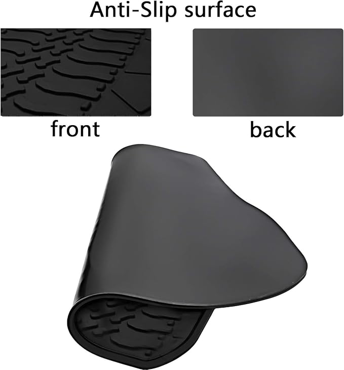 Cargo Liners Custom Fit for Jeep Wrangler JK Unlimited JKU 4 Door Sahara Rubicon 2011 2012 2013 2014 2015 2016 2017 2018 Trunk Mats Full Black Rubber Without Subwoofer Heavy Duty Odorless