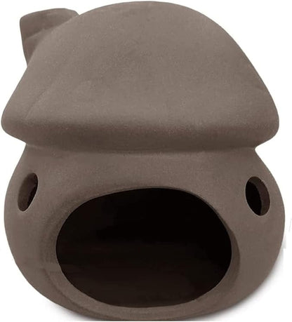 Ceramic Mushroom House Aquarium Decorations, Cichlid Caves Gold Fish House for Betta Goldfishes Cichlid to Rest, Breed, Hiding, Fish Tank Accessories - Brown