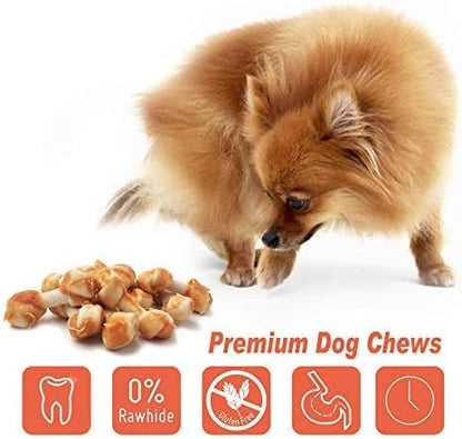 Premium Dog Chew Bones for Small Dogs, Rawhide Free, Grain Free, Made with Limited Ingredients, Delicious Mini 18pcs/Pack x 2packs