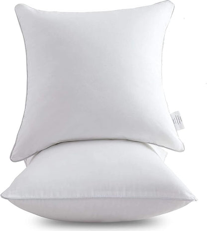 Oubonun 26 x 26 Pillow Inserts - Set of 2 - 100% Cotton Cover - 26 Inch Square - Decorative Pillow Inserts - White