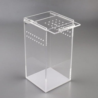 NANEEZOO Magnetic Acrylic Case, 2.9x2.9x6 Inch Nano Arboreal Tarantula Enclosure Reptile Habitat Terrarium Breeding Box for Spider Scorpion Sling Isopods Lizards Invertebrates Insect Mantis