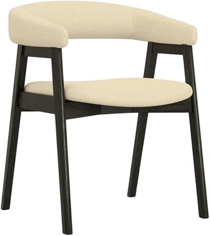 Cove Curved Back Upholstered Chairs, Vintage Black (Set of 2)