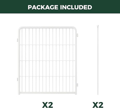 FXW Acrylic & Metal Unleashed Indoor Dog Playpen - Stress-Free and Safe Play, Heavy Duty 32 Inch 2 Wire Panels Dog Pen for Small and Medium Dogs, White│Patented