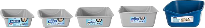 Petmate Litter Pan, Blue/Gray, Small, Made in USA