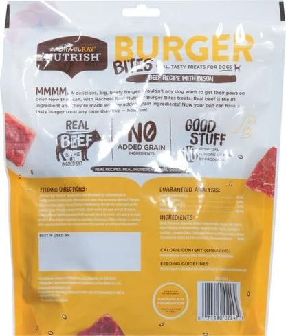 Nutrish Rachael Ray Burger Bites Beef Recipe with Bison Dog Treats, 12 oz. Pouch (Pack of 2)