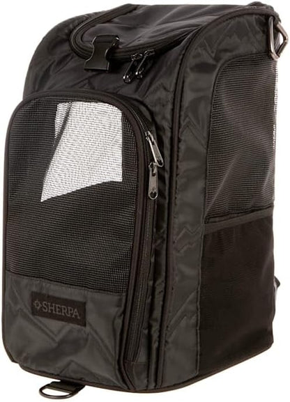 Sherpa Deluxe Guaranteed On Board Convertible Pet Carrier & Backpack, Black, Medium