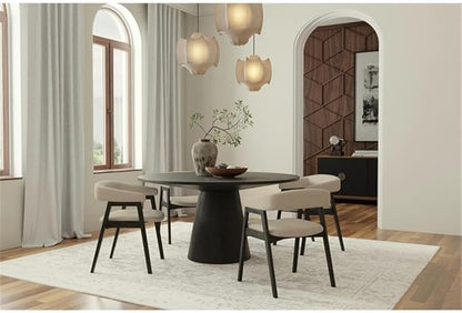 Cove Curved Back Upholstered Chairs, Vintage Black (Set of 2)