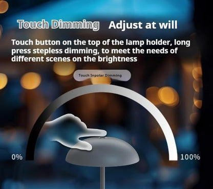 Multi-Scene LED Table lamp with Touch dimming and USB-C Charging. Delivers 6-8 Hours at max Brightness. Easy to Install and Carry. Suitable for The Outdoors, Dining Room, Bedroom, etc.