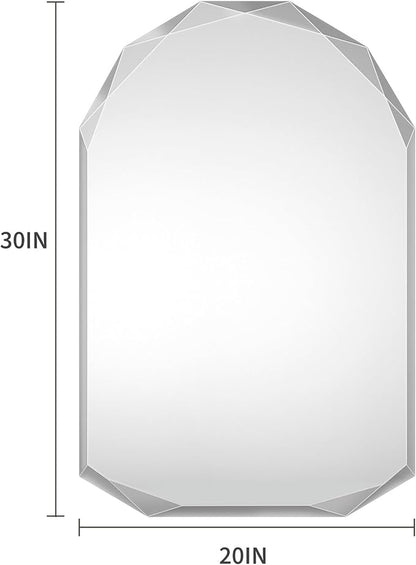 Suidia Bathroom Mirror, Frameless Bathroom Mirror