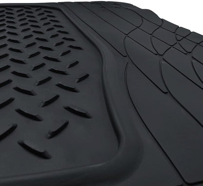 PIC AUTO Heavy Duty Cargo Liner, Trimmable All-Weather Rubber Trunk Mat for Cars, SUVs, Vans & Trucks, Anti-Slip Backing, Durable Protection, Large, Black