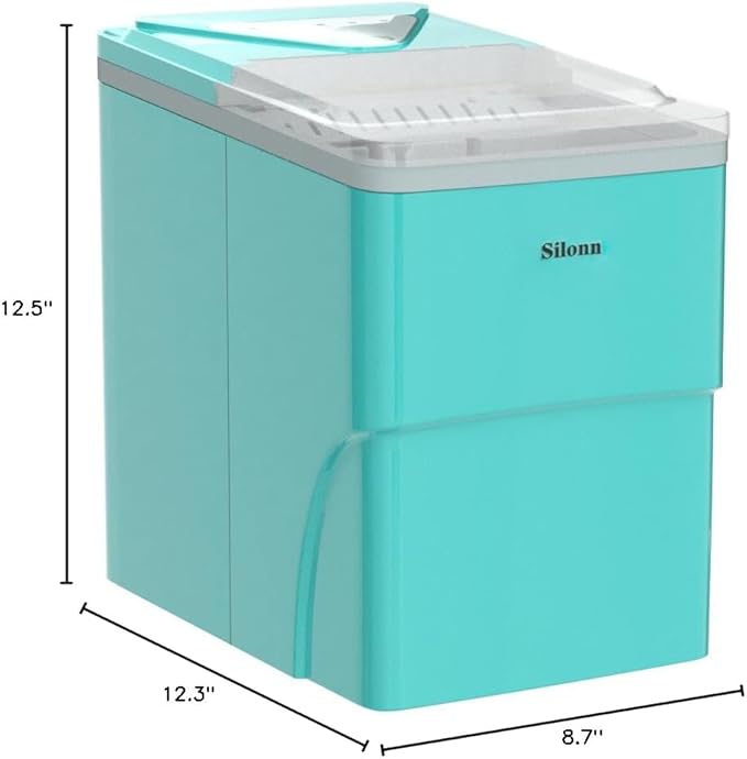 Silonn Ice Makers Countertop, 9 Cubes Ready in 6 Mins, 26lbs in 24Hrs,