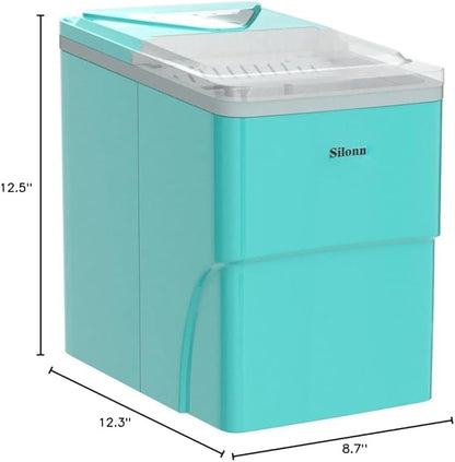 Silonn Ice Makers Countertop, 9 Cubes Ready in 6 Mins, 26lbs in 24Hrs,