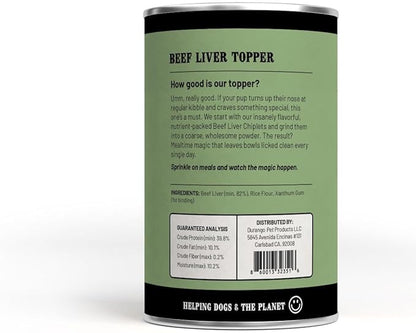 Durango High-Protein Dog Food Topper - Rich Beef Liver Meal Enhancer for Picky Eaters - Limited Ingredient Kibble Booster - 8 oz Tin - Made in USA - Plastic-Free - Easy to Scoop - 60 Servings