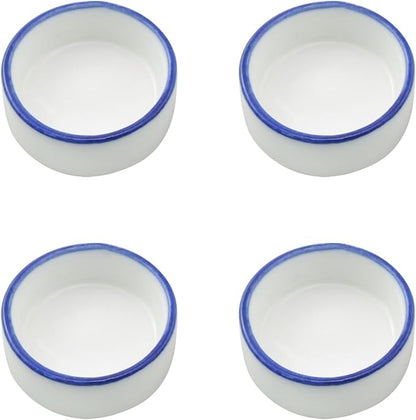 4PCS Small Animal Food Bowl Size 4 35x13mm Mini Ceramic Water Dish Cricket Feeding Dish for Tarantulas Scorpions Snails Mantis Micro Reptile Food Bowl
