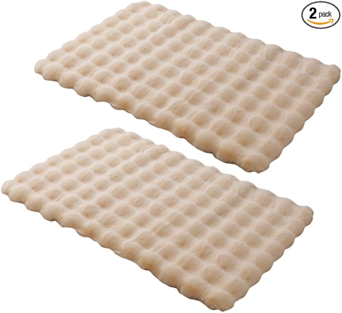 SHENGOCASE Pet Cushion Pad, 15.7 x 23.6 inches, 2-Pack, Faux Fur Dog Cat Kneading Pillow, Washable Crate Mat, Beige