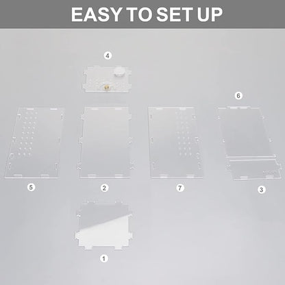 Aiicioo Micro Habitat Terrarium Enclosure 4x4x8 Inches Tarantula Enclosure Box Insect Habitat Clear Acrylic Reptile Feeding Tank for Jumping Spiders Insect Small Tree Dwelling Reptiles
