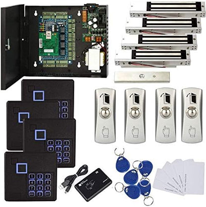 MENGQI-CONTROL 4 Doors RFID/Password Door Lock System Smart Access Control