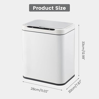 ELPHECO Stainless Steel Office Trash Can Motion Sensor Garbage Can Touchless