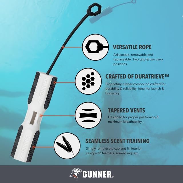 GUNNER Dog Training Bumper - Retriever Training Dummy, Retrieving Dummies for Pets, Bumpers for Water Retrieving with Adjustable Rope, (Flasher)