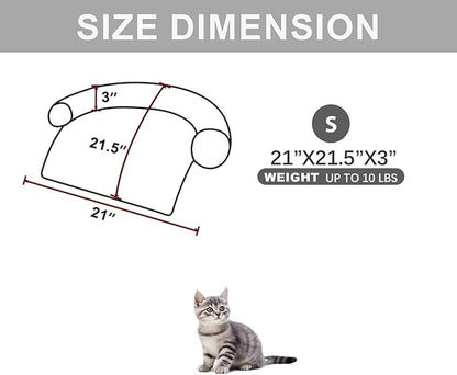 Calming Dogs/Cats Bed Mats, Dog Pad Washable Removable Couch Cover, Plush Long Fur Mat for Pets, Waterproof Lining, Perfect for Small, Medium and Large Dogs and Cats (Light Gray, 21"x21")