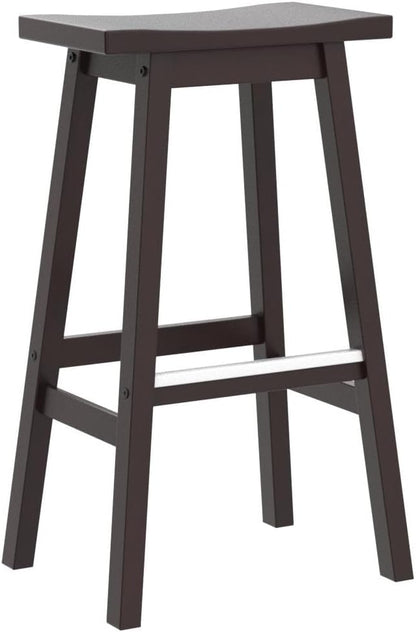 PayLessHere Bar Stools Set of 2, Saddle Stools 30 Inch Heigh, Bar Chairs Seat with Footrests and Industrial, Kitchen Counter Stools for Restaurant, Bistro Bar and Home Dining