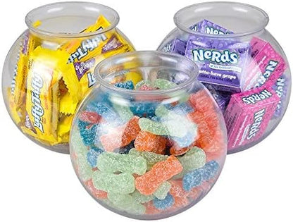 JoyServe 16 Oz Plastic Fish Bowl (12 Pack) 4 Inch Heavy Duty Plastic Ivy Bowls, for Candy, Carnival Games, Prizes, Centerpieces and Party Decoration Supplies, BPA-Free